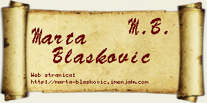 Marta Blašković vizit kartica